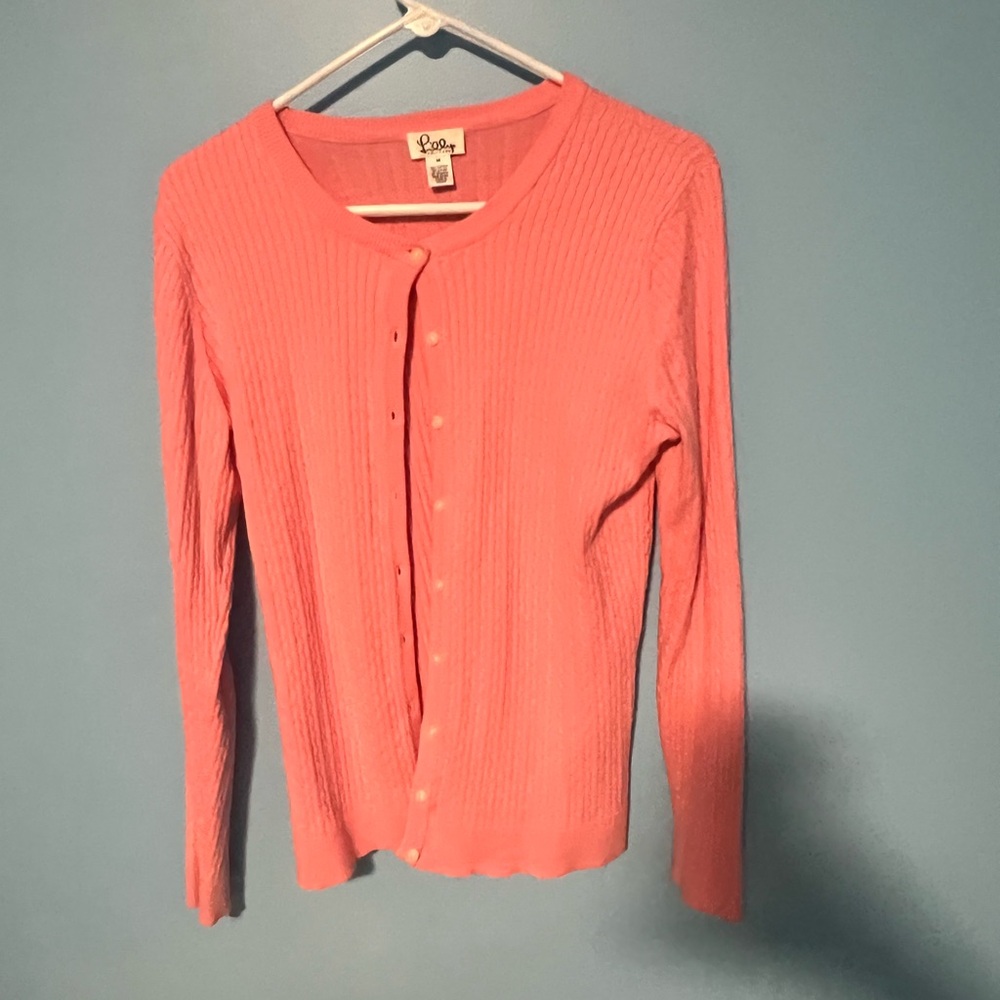 Lily Pulitzer light pink Ribbed Button-Front Women's cardigan